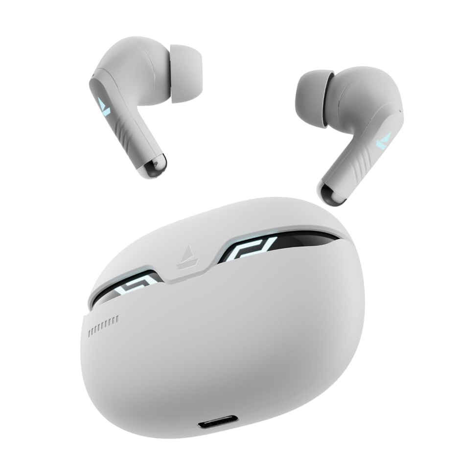 boAt Immortal 101 in Ear TWS Earbuds with Beast Mode(40Ms Low Latency), 30 Hrs Playtime, Blazing LEDs, Quad Mics with Enx Tech, ASAP Charge & Btv5.3 - White Sabre