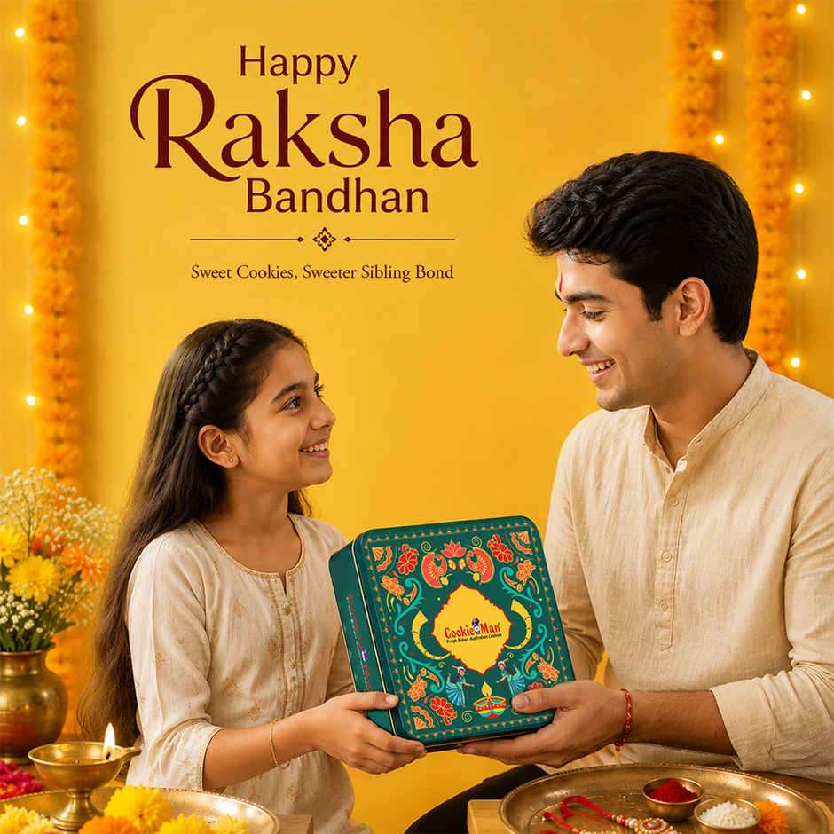 Cookie Man Raksha Bandhan Assorted Cookies Gift Tin 