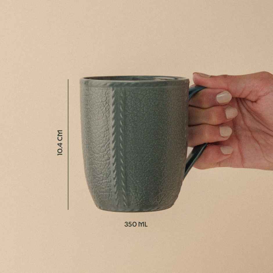 Borosil Porcelia Elva Slate Tea Coffee Porcelain Mug Set Microwave Dishwasher Safe