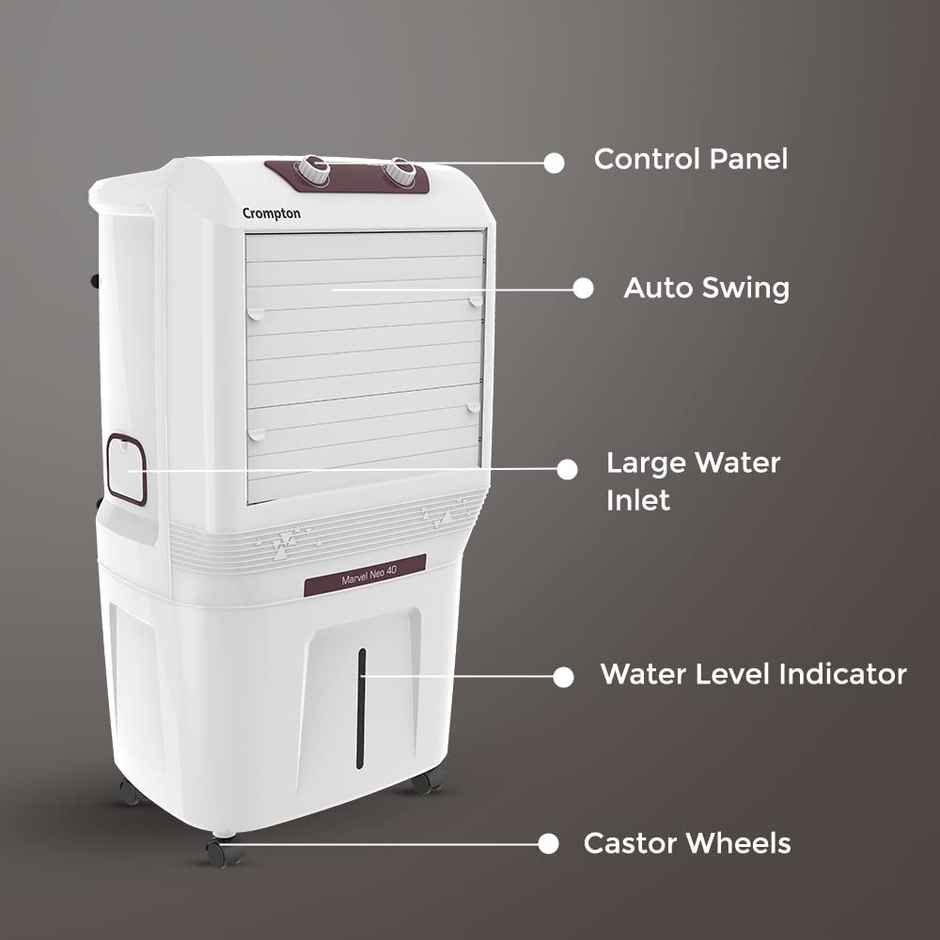 Crompton Marvel Neo 40 Litre Personal Air Cooler for home | 4-way Air Deflection