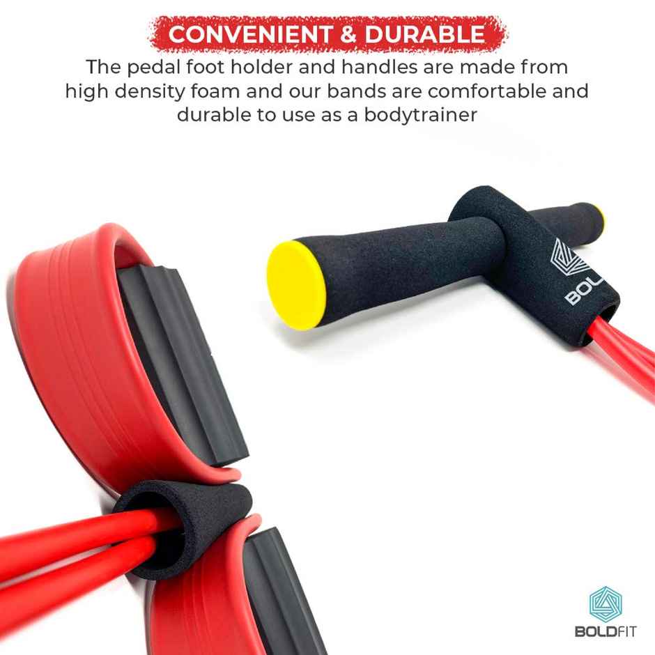 Boldfit Rubber Tummy Trimmer For Ab Exercise Stomach Exercise - Red And Black