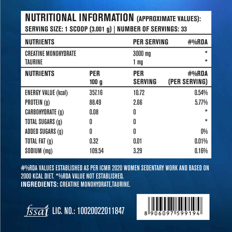 Fast&Up Micronised Creatine Monohydrate, Unflavoured