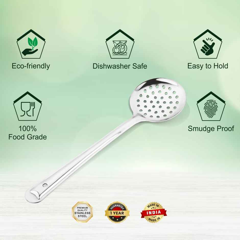 Steelera Stainless Steel Jhara / Skimmer / Frying | Food Safe | 34 cm