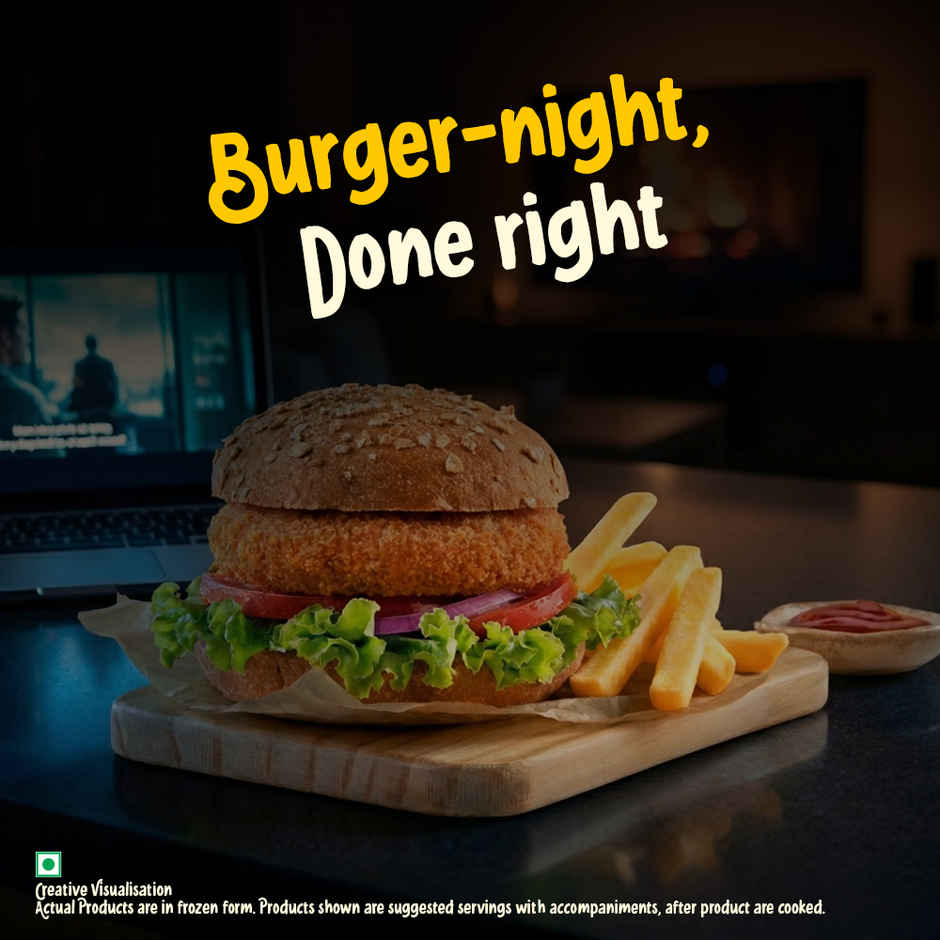 Mccain Veggie Burger Patty | Ready To Cook (360g) & Mccain Fries Fun Pack (90g) Combo