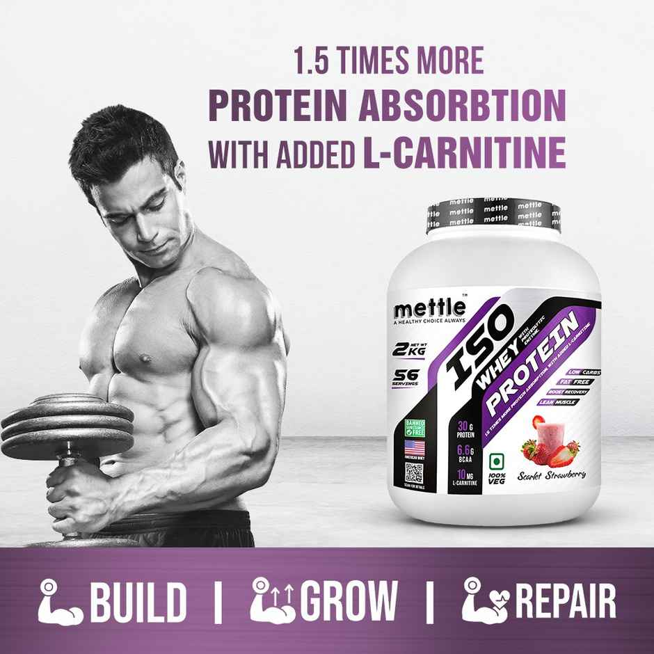 Getmymettle Iso Whey With Proteolytic Enzyme And L Carnitine (Scarlet Strawberry)