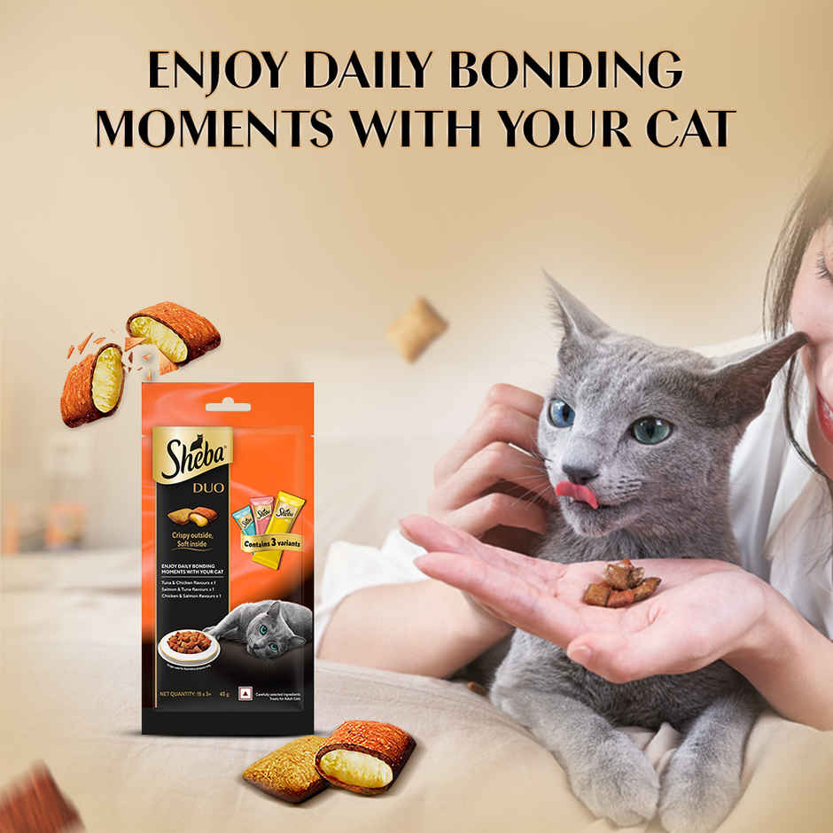 Sheba Duo Adult Cat Treats, Crispy Outside Soft Inside