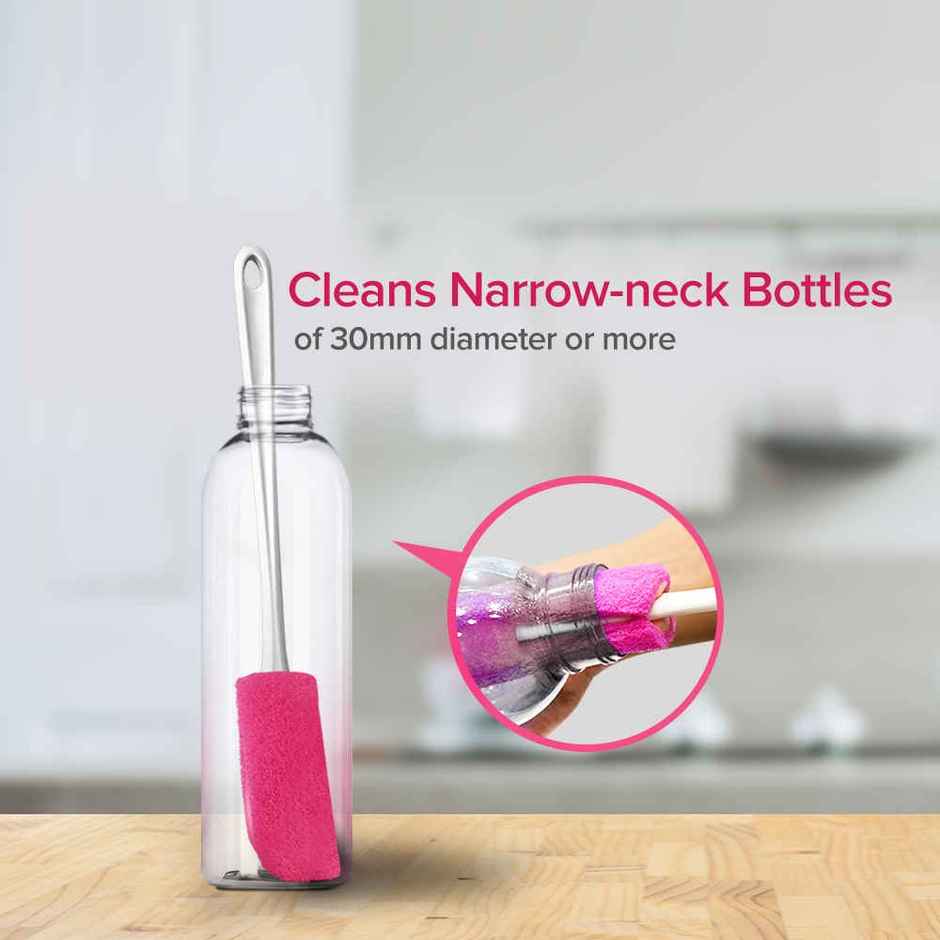 Scotch-Brite Plastic Bottle Cleaner Brush | Pink and White