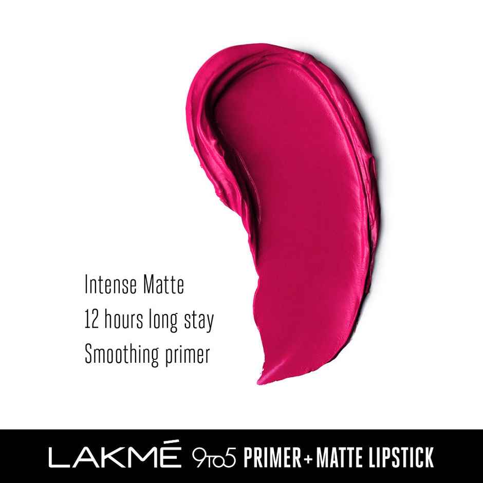 Lakme 9to5 Powerplay Priming Matte Lipstick, Lasts 16hrs, Rose Day