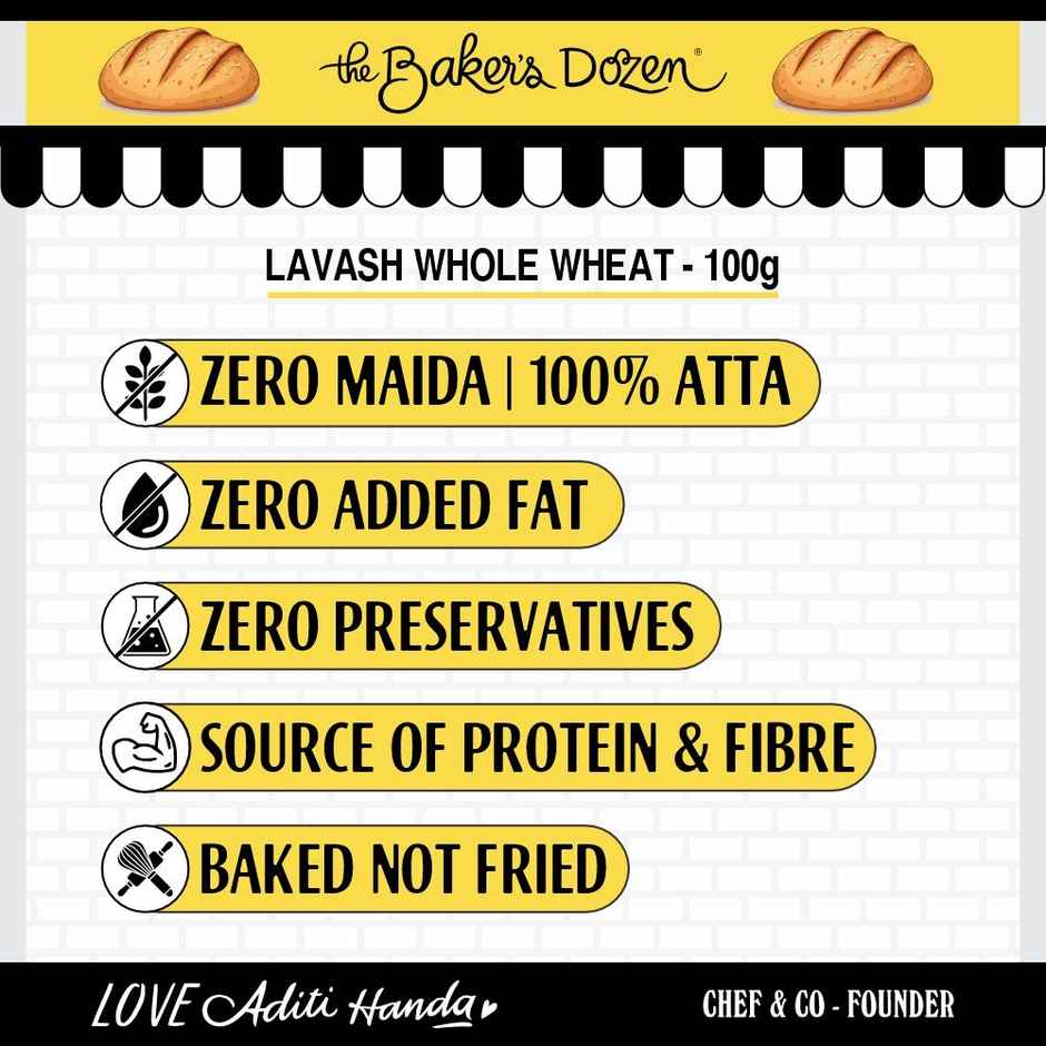 The Baker'S Dozen Wholewheat Lavash(100gms) & The Baker'S Dozen Ragi Crackers(100gms) Combo