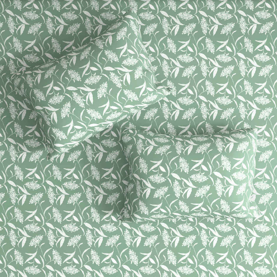 Wakefit 100% Cotton 144 TC Fitted Bedsheet With 2 Pillow Cover | King - 78x72 | Hester