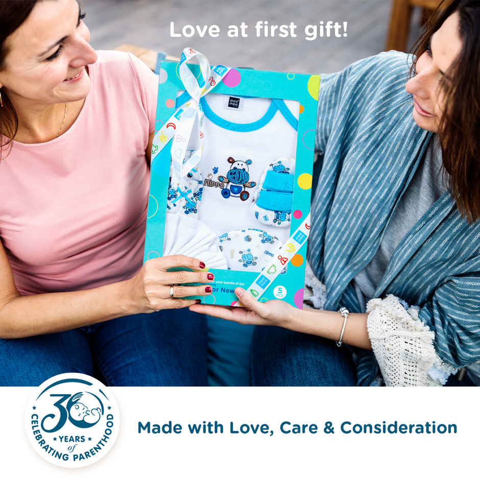 Mee Mee Soft Cotton Newborn Clothing Hamper Baby Gift Set | Blue