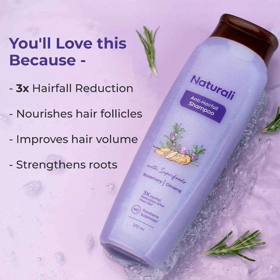 Naturali Anti Hairfall Shampoo|With Rosemary, Biotin & Ginseng |No Sulfate No Paraben