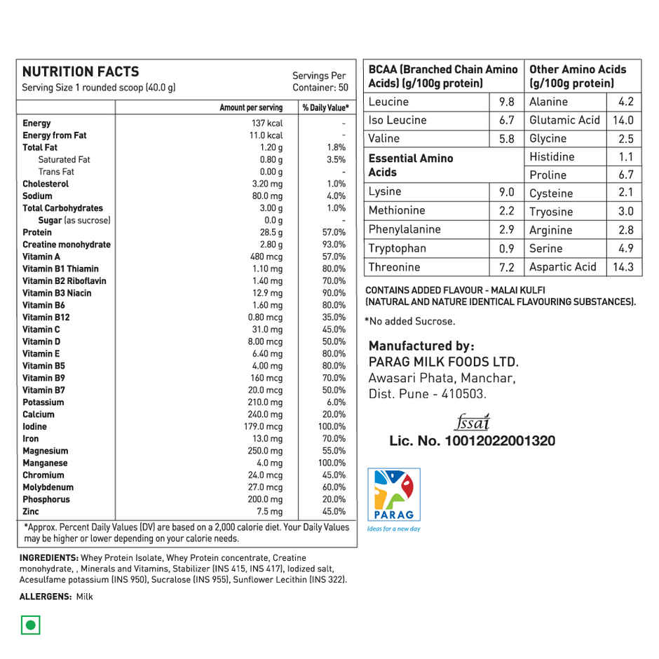 Avvatar Nitro Iso Whey Malai Kulfi