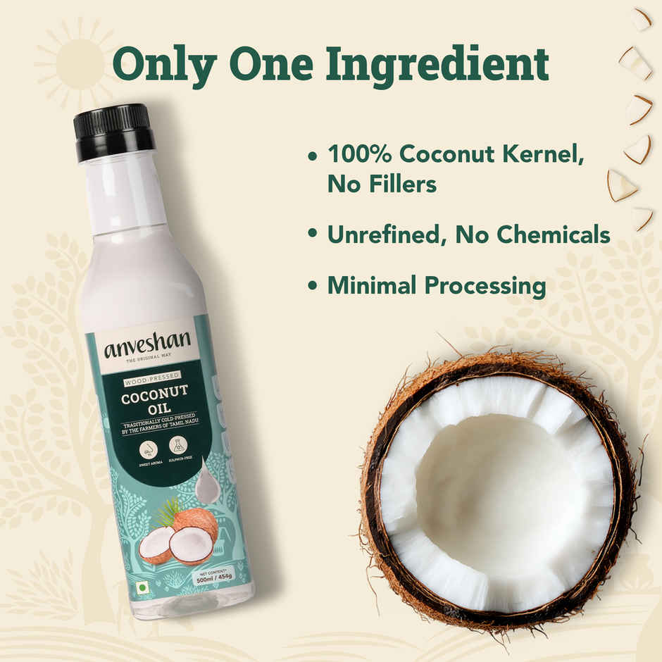 Anveshan Coconut Wood Cold Pressed Oil (Nariyal Oil)