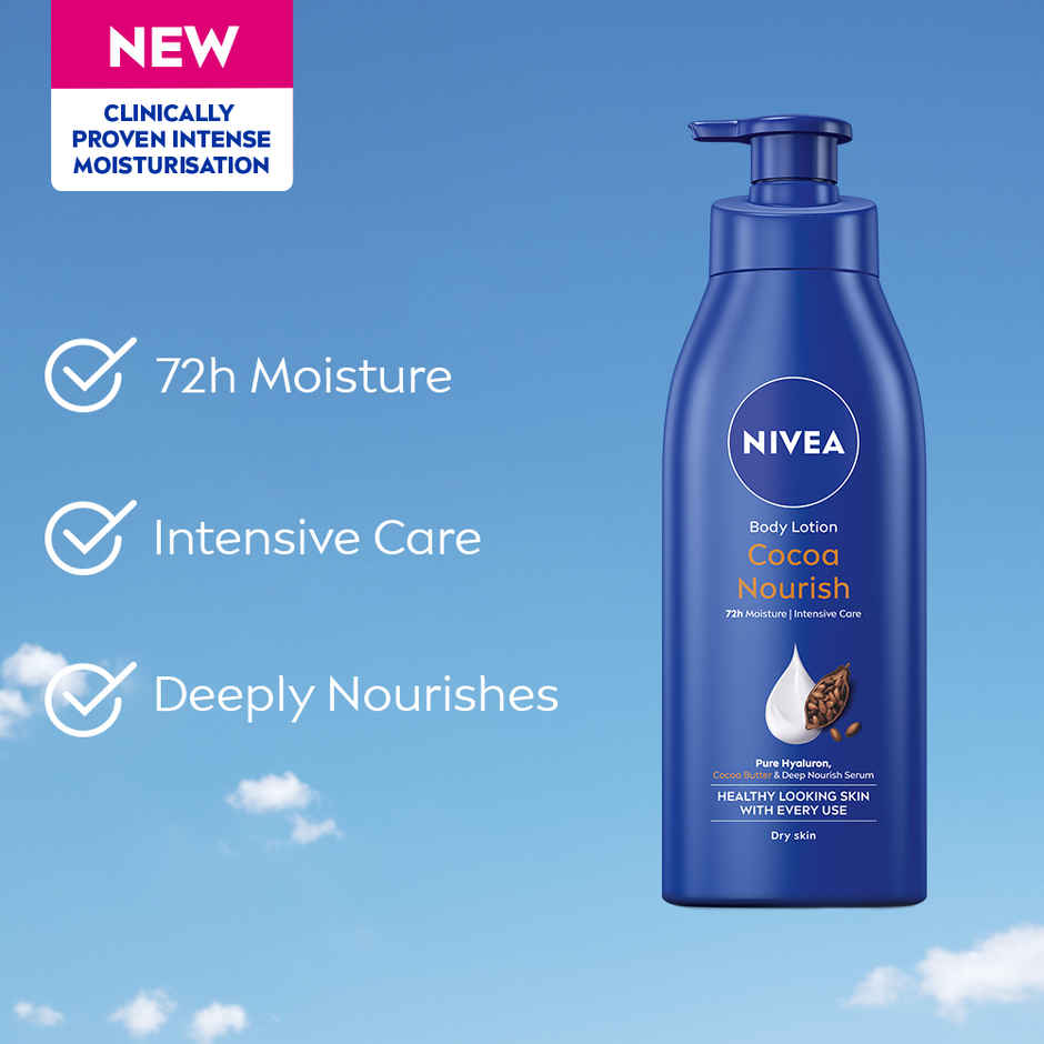 NIVEA Cocoa Nourish Body Lotion|Deep Moisture Serum|Non Greasy|Moisturiser For Very Dry Skin
