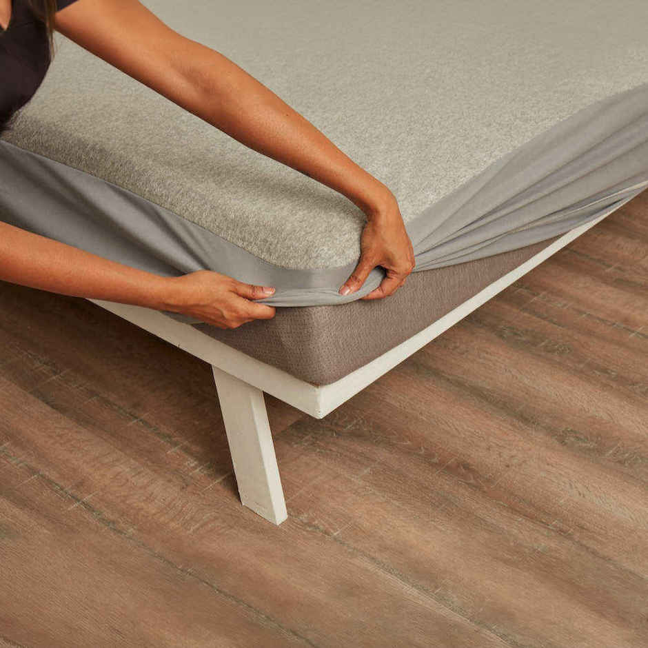 Water Proof Terry Cotton Mattress Protector | Grey | Machine Washable | Super Soft 75x36 Inch