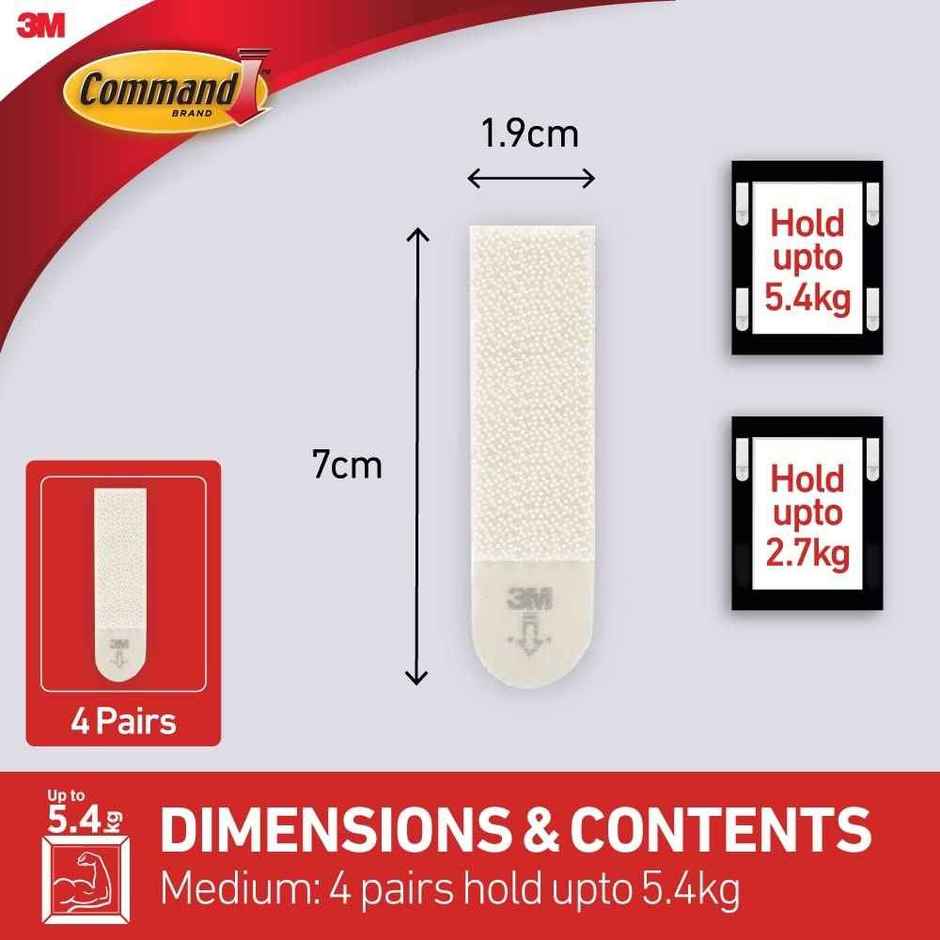 Command Picture Hanging Strips | Medium, Capacity | 5.4Kg