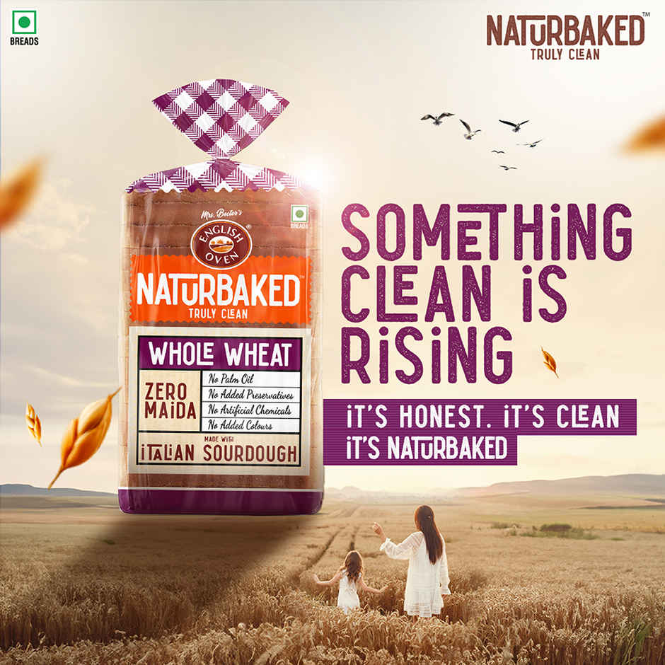 Naturbaked Zero Maida Whole Wheat Bread | No Added Preservatives | Clean Label