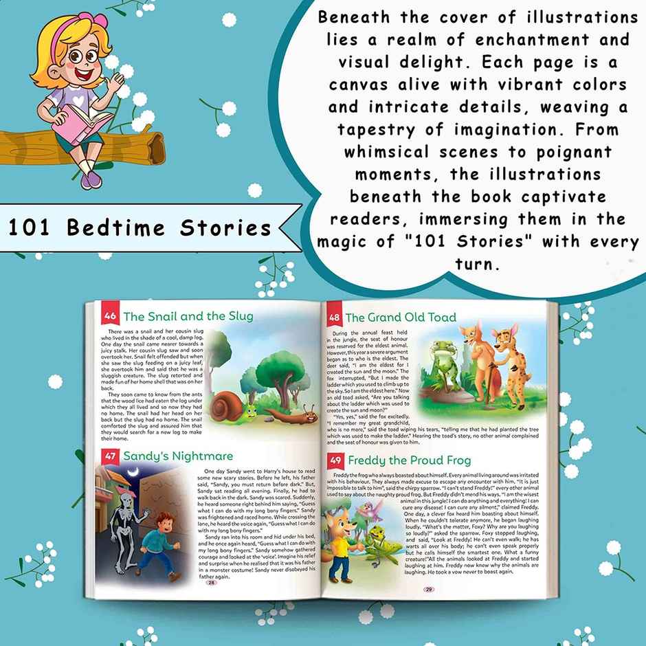 101 Bedtime Stories Book for Kids | Ages 3-12 | Paperback - Children Story Book | Nighttime Tales