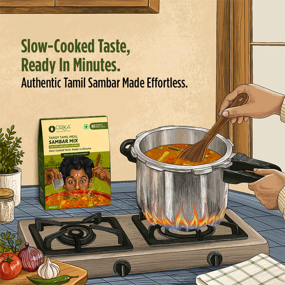 Orika Tangy Tamil Meal Sambar Mix | With Special Taste Maker Sachet