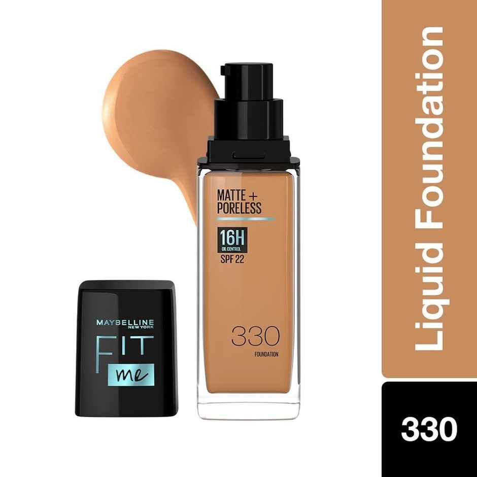 Maybelline New York Fit Me Matte+Poreless 16H Oil Control Foundation With SPF 22, Shade 330