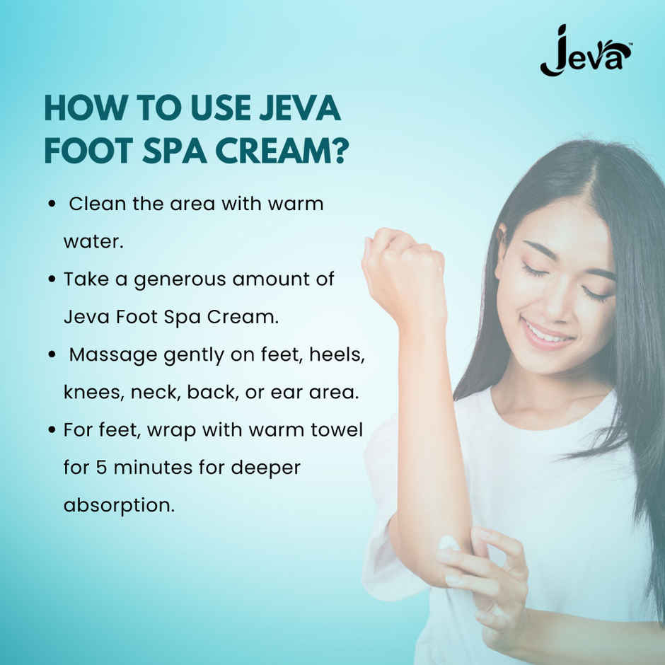Jeva Foot Spa Cream | Deep Moisturizing & Softening Gel for Elbows, Knees & Feet