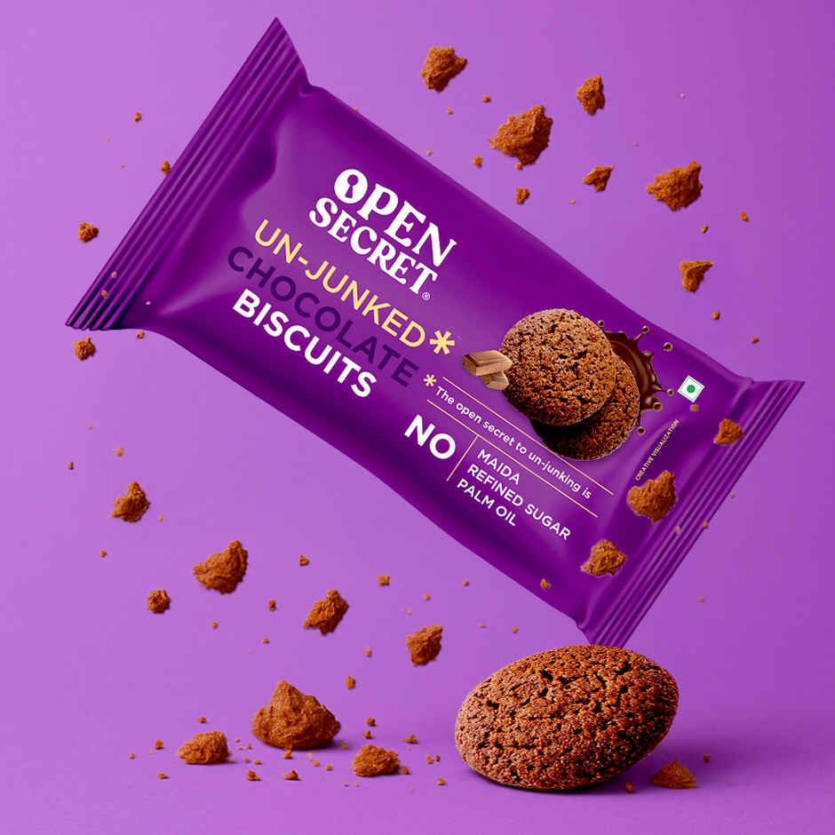 Open Secret Zero Maida Chocolate Biscuit Cookies,Healthy Snacks with No Refined Sugar & No Palm Oil