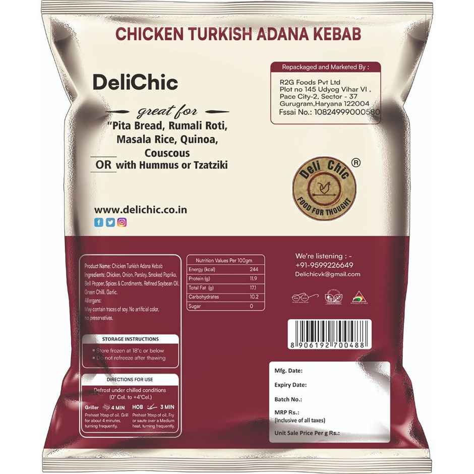 Deli Chic Chicken Turkish Adana Kebab