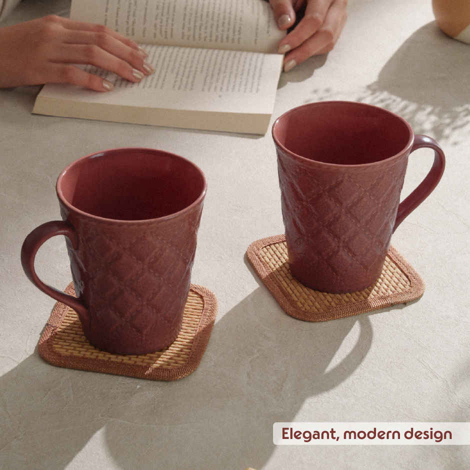 Borosil Porcelia Velvetto Terra Tea Coffee Porcelain Mug Set Microwave Dishwasher Safe