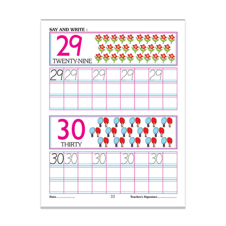 Dreamland Number Writing Book 1 to 50 for Kids Age 3 to 7