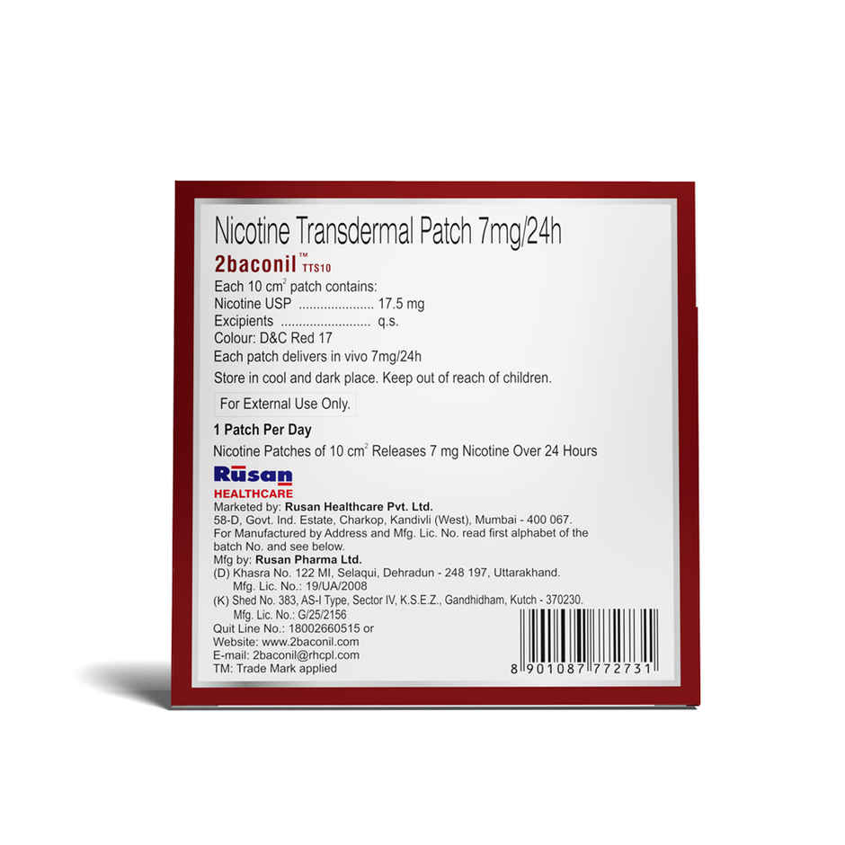  2baconil TTS10 Nicotine Transdermal Patch 7mg/24h Step 3