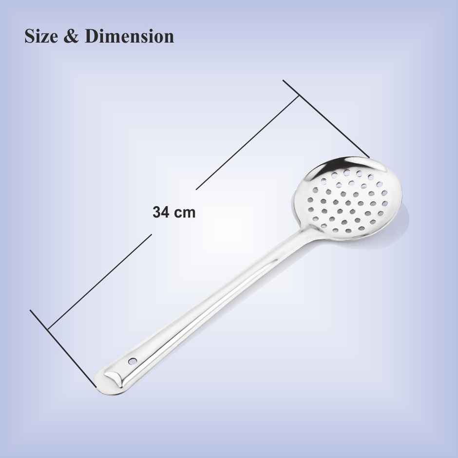 Steelera Stainless Steel Jhara / Skimmer / Frying | Food Safe | 34 cm