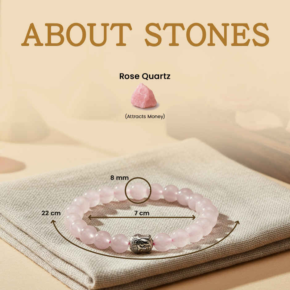 Astroyogi Rose Quartz Bracelet | Natural Gemstones | Pack of 1