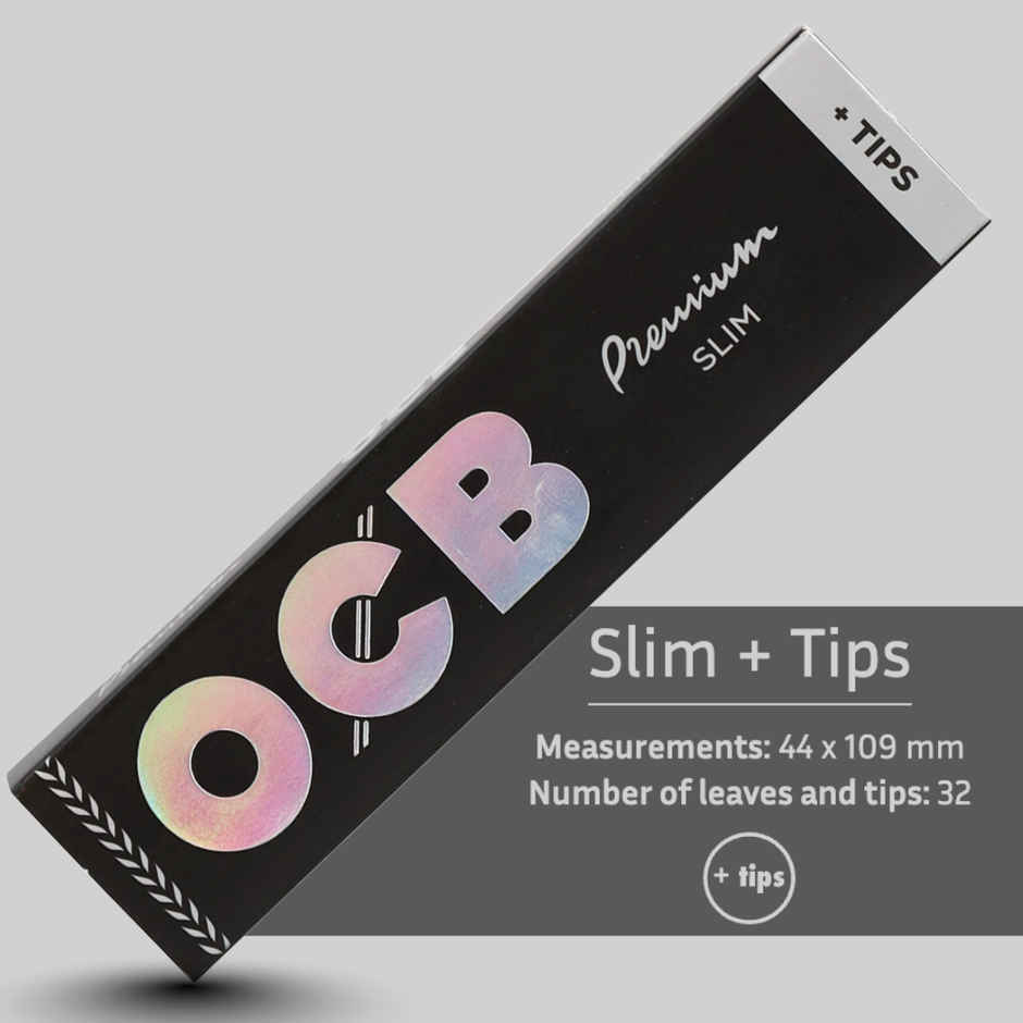 OCB Premium 32 Sheets Rolling Paper & Filter Tips - King Size Slim