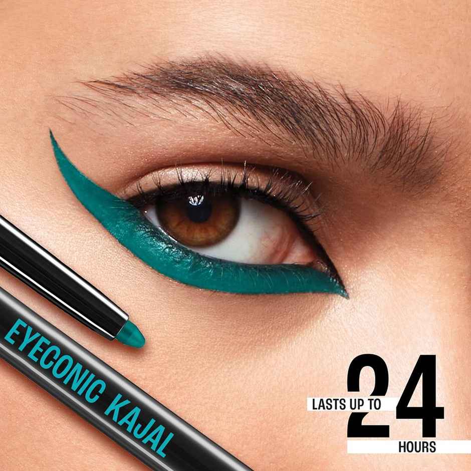 Lakme 9 to 5 Eyeconic Kajal, Smudgeproof, Waterproof, lasts upto 24 Hrs, Turquoise