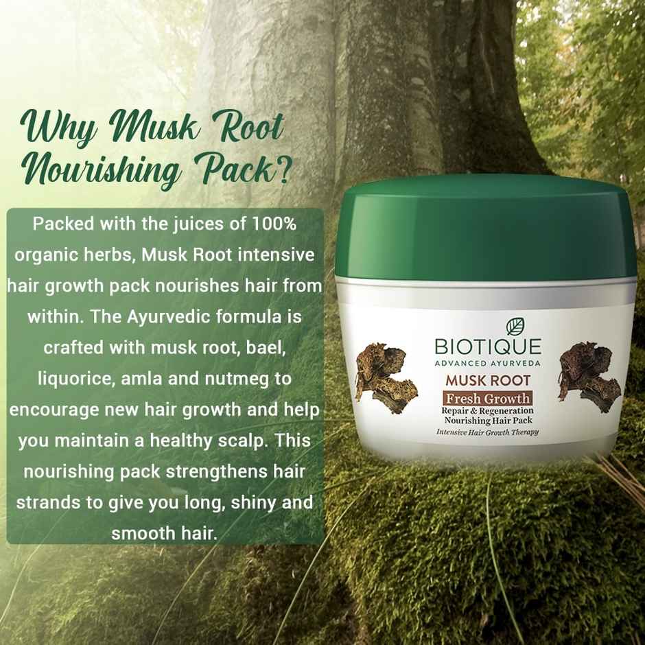 Biotique Musk Root Fresh Growth Repair & Regeneration Hair Pack