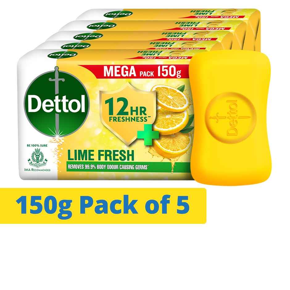 Dettol Lime Fresh Bathing Soap Bar with 12hr Freshness