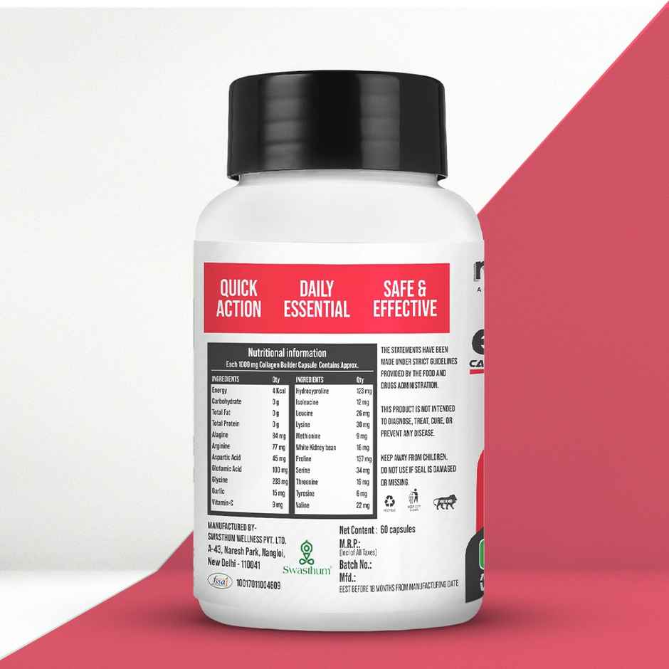 Getmymettle Collagen Builder, Supports Glowing Skin, Stronger Hair, Nails & Joints