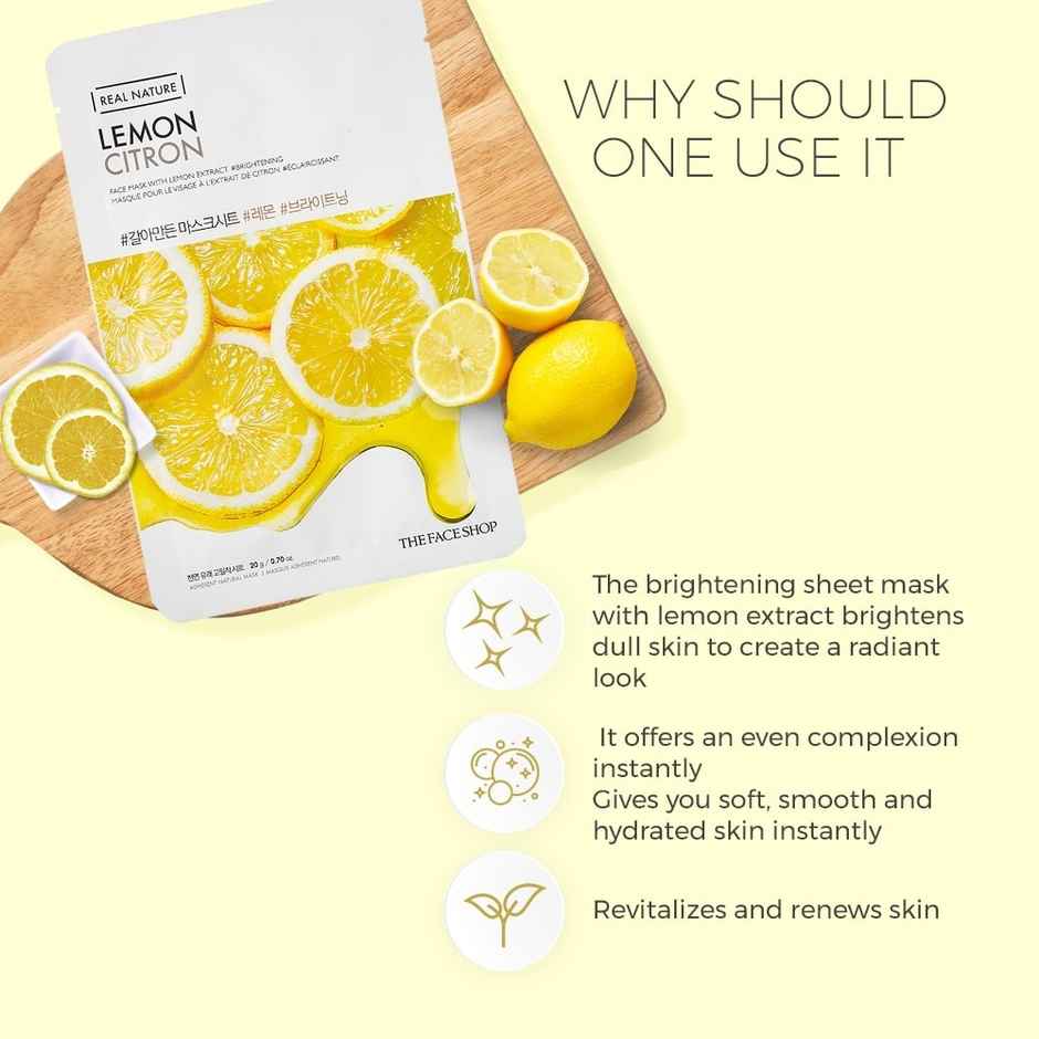 The Face Shop Real Nature Lemon Face Mask | Lemon