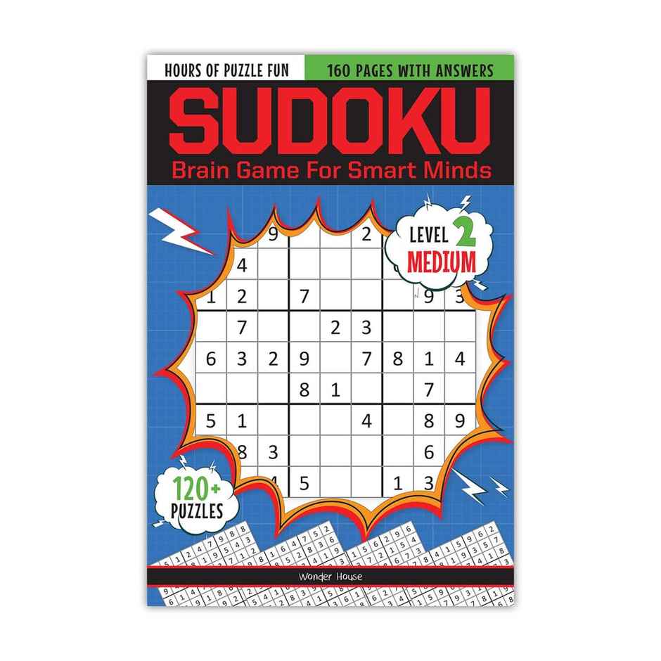 Sudoku - Brain Games for Smart Minds Level 2 Medium - Brain Booster Puzzles for Kids, 120+ Fun Game