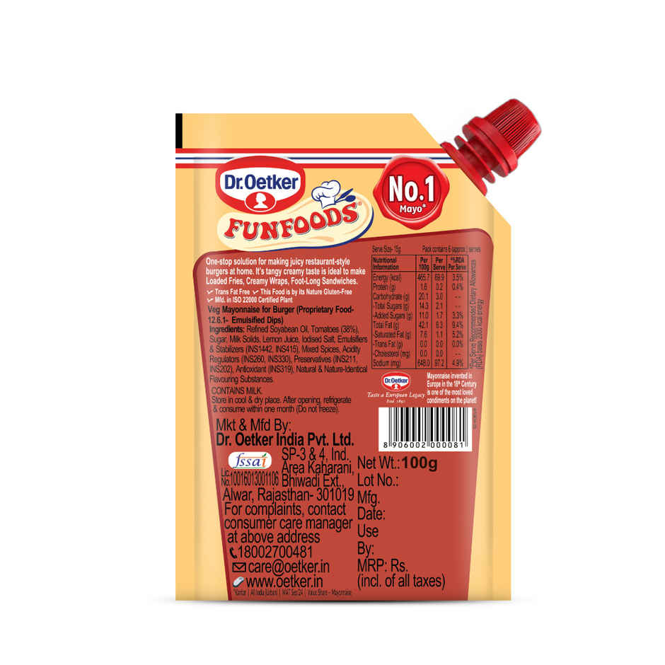 Dr.Oetker Funfoods Veg Mayo Burger
