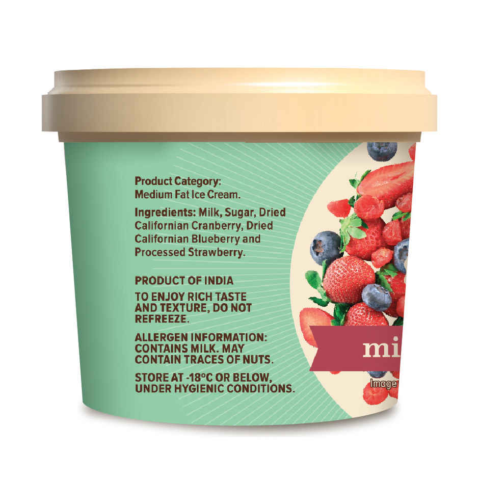 NIC Mixed Berries Ice Cream Cup Combo| Preservative Free | No Artificial Flavors