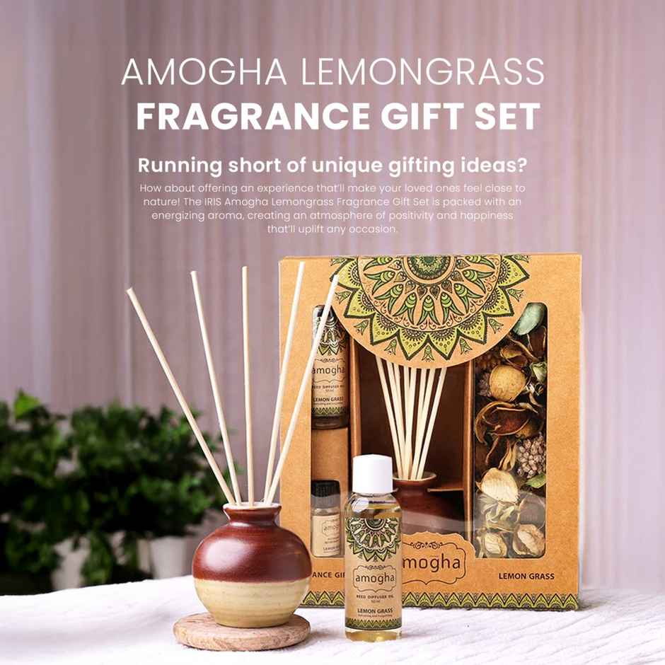 IRIS Amogha Lemongrass Fragrance Reed Diffuser Gift Set