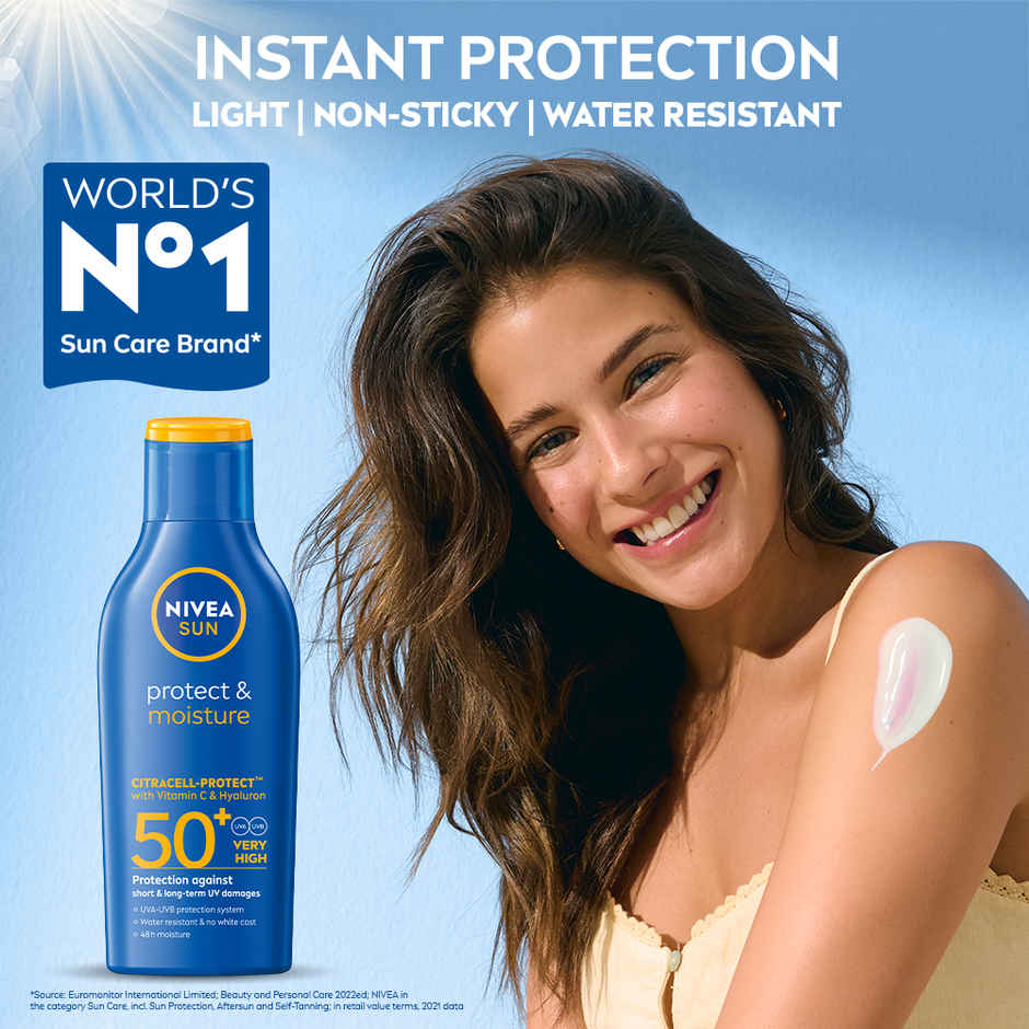 NIVEA SUN Protect and Moisture SPF 50+ Advanced Sunscreen|PA+++ UVA - UVB Protection System