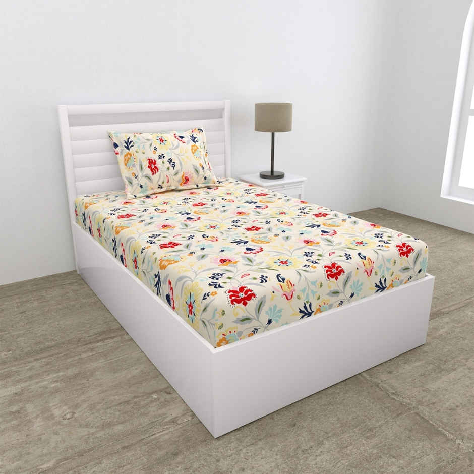 Haus & Kinder Ultra Soft All-Season Single Bedsheet | Lightweight, Breathable| Maison Fleur