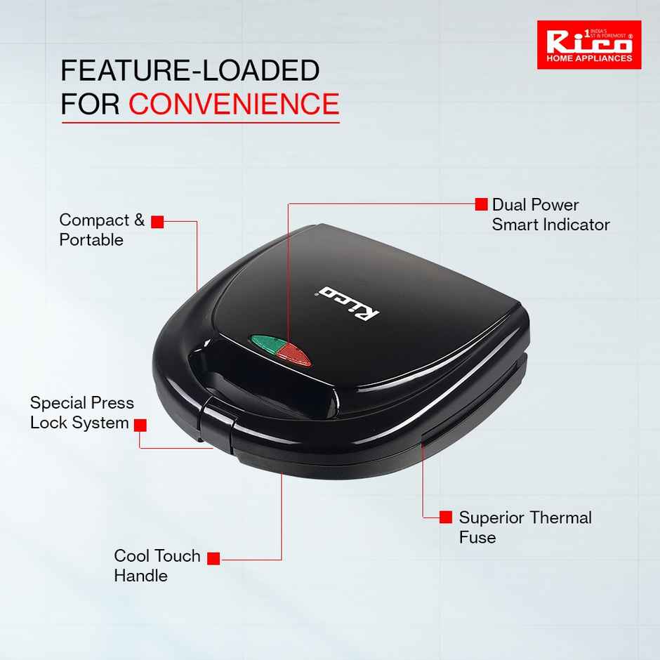 Rico Newly Launched Sandwich Maker 750 W| Open Sandwich Griller