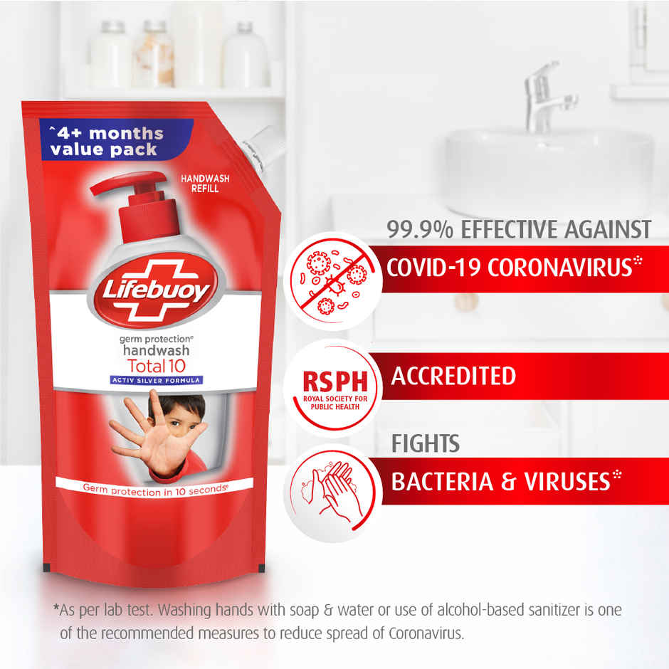 Lifebuoy Total 10 Activ Naturol Germ Protection Handwash Refill (Buy 1 Get 1 Free) Combo