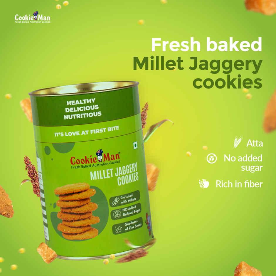 CookieMan Ragi Millet Jaggery Cookies | Wholesome & Crunchy