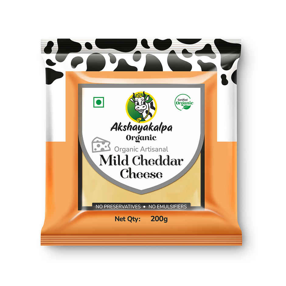 Akshayakalpa Organic Artisanal Mild Cheddar Cheese 200 Gms