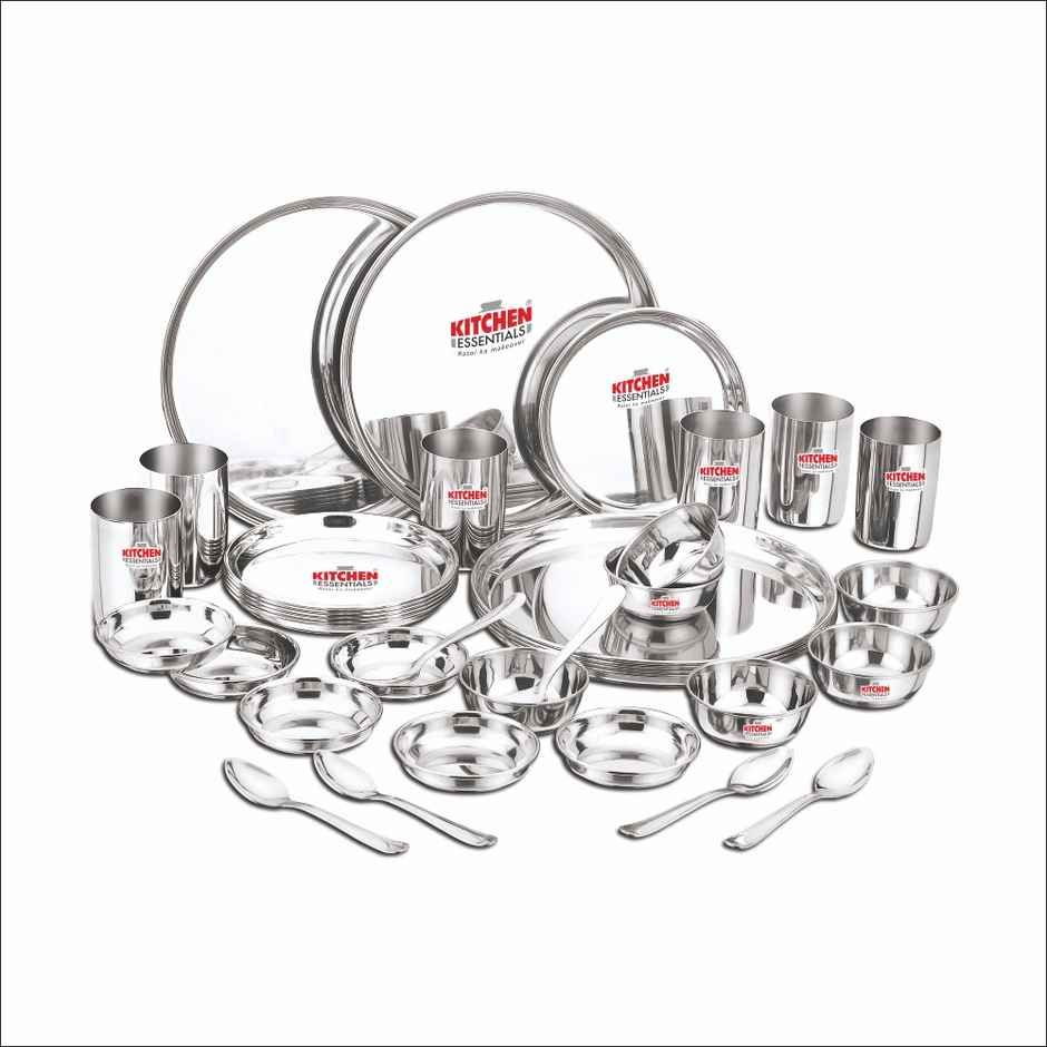 Kitchen Essentials 36 Pcs Stainless Steel Dinner Set (Mirror Finish)